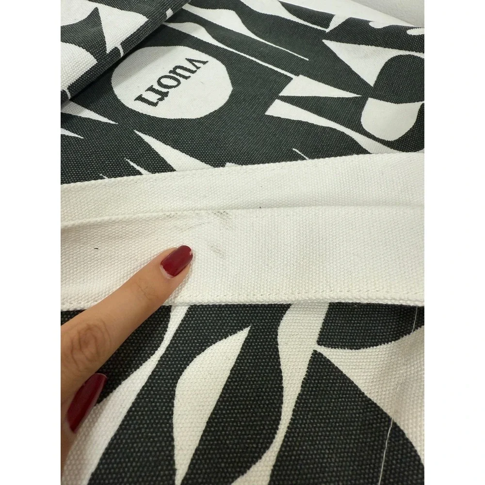 Vuori Canvas Tote Bag Black White Abstract Geometric Large Gym Beach Bag